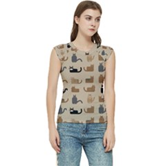 Cat Pattern Texture Animal Women s Raglan Cap Sleeve T-shirt