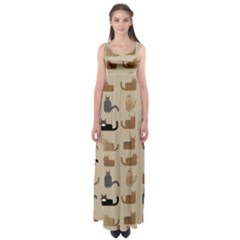 Cat Pattern Texture Animal Empire Waist Maxi Dress