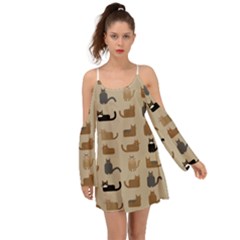 Cat Pattern Texture Animal Boho Dress