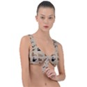 Cat Pattern Texture Animal Front Tie Bikini Top View1