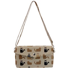 Cat Pattern Texture Animal Removable Strap Clutch Bag