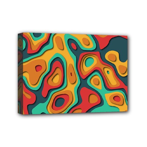 Paper Cut Abstract Pattern Mini Canvas 7  X 5  (stretched)