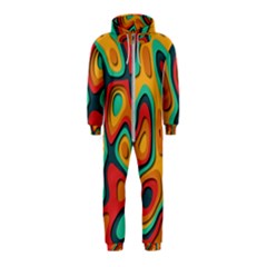 Paper Cut Abstract Pattern Hooded Jumpsuit (kids)