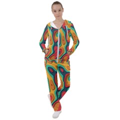 Paper Cut Abstract Pattern Women s Tracksuit by Maspions