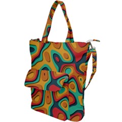 Paper Cut Abstract Pattern Shoulder Tote Bag