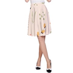 Spring Art Floral Pattern Design A-line Skirt