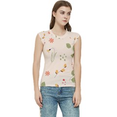 Spring Art Floral Pattern Design Women s Raglan Cap Sleeve T-shirt
