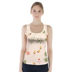 Spring Art Floral Pattern Design Racer Back Sports Top