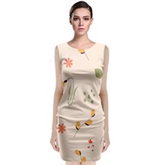 Spring Art Floral Pattern Design Sleeveless Velvet Midi Dress