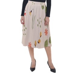 Spring Art Floral Pattern Design Classic Velour Midi Skirt  by Maspions