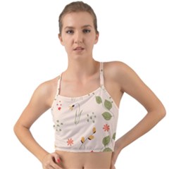 Spring Art Floral Pattern Design Mini Tank Bikini Top