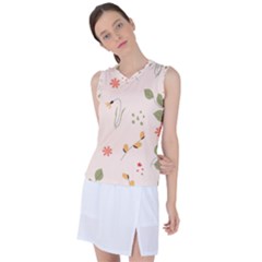 Spring Art Floral Pattern Design Women s Sleeveless Sports Top