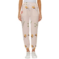 Spring Art Floral Pattern Design Women s Cropped Drawstring Pants