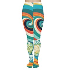 Waves Ocean Sea Abstract Whimsical Tights