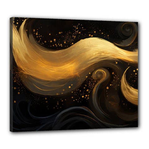Abstract Gold Wave Background Canvas 24  X 20  (stretched)