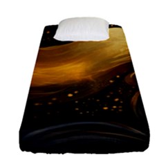 Abstract Gold Wave Background Fitted Sheet (single Size)