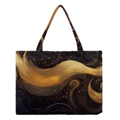 Abstract Gold Wave Background Medium Tote Bag