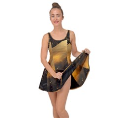 Abstract Gold Wave Background Inside Out Casual Dress