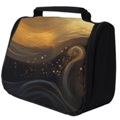 Abstract Gold Wave Background Full Print Travel Pouch (big)