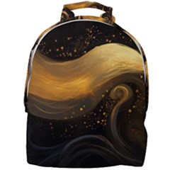 Abstract Gold Wave Background Mini Full Print Backpack