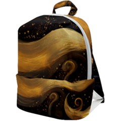 Abstract Gold Wave Background Zip Up Backpack