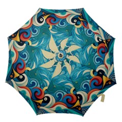Waves Wave Ocean Sea Abstract Whimsical Hook Handle Umbrellas (small)