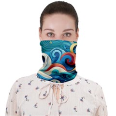 Waves Wave Ocean Sea Abstract Whimsical Face Covering Bandana (adult)