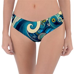 Waves Ocean Sea Abstract Whimsical Art Reversible Classic Bikini Bottoms by Maspions