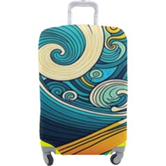 Waves Ocean Sea Abstract Whimsical Art Luggage Cover (large) by Maspions