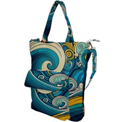 Waves Ocean Sea Abstract Whimsical Art Shoulder Tote Bag