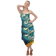 Waves Ocean Sea Abstract Whimsical Art Layered Bottom Dress