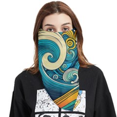 Waves Ocean Sea Abstract Whimsical Art Face Covering Bandana (triangle) by Maspions
