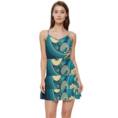 Waves Ocean Sea Abstract Whimsical Art Short Frill Dress