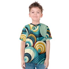 Wave Waves Ocean Sea Abstract Whimsical Kids  Cotton T-shirt