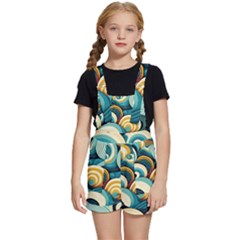 Wave Waves Ocean Sea Abstract Whimsical Kids  Short Overalls by Maspions