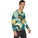 Wave Waves Ocean Sea Abstract Whimsical Men s Fleece Sweatshirt View3