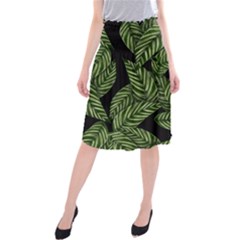 Background Pattern Leaves Texture Midi Beach Skirt