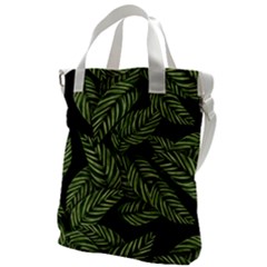 Background Pattern Leaves Texture Canvas Messenger Bag by Maspions
