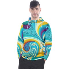 Abstract Waves Ocean Sea Whimsical Men s Pullover Hoodie by Maspions