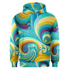 Abstract Waves Ocean Sea Whimsical Men s Overhead Hoodie