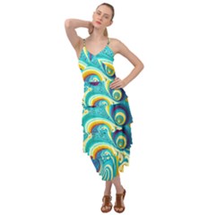 Abstract Waves Ocean Sea Whimsical Layered Bottom Dress