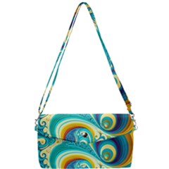 Abstract Waves Ocean Sea Whimsical Removable Strap Clutch Bag by Maspions
