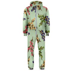 Berries Flowers Pattern Print Hooded Jumpsuit (men)