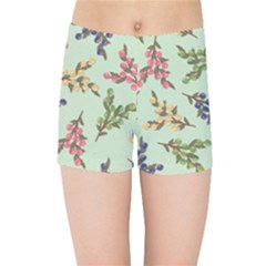 Berries Flowers Pattern Print Kids  Sports Shorts by Maspions