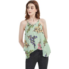 Berries Flowers Pattern Print Flowy Camisole Tank Top by Maspions