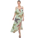 Berries Flowers Pattern Print Maxi Chiffon Cover Up Dress View1