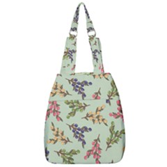 Berries Flowers Pattern Print Center Zip Backpack