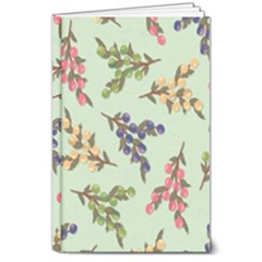 Berries Flowers Pattern Print 8  X 10  Hardcover Notebook