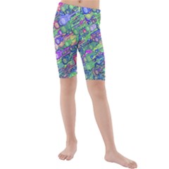 Sktechy Style Guitar Drawing Motif Colorful Random Pattern Wb Kids  Mid Length Swim Shorts by dflcprintsclothing