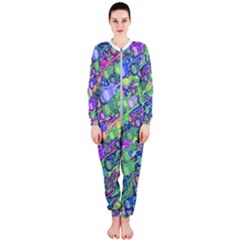 Sktechy Style Guitar Drawing Motif Colorful Random Pattern Wb Onepiece Jumpsuit (ladies)